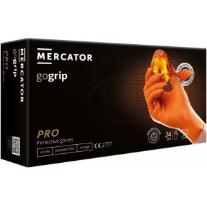 Rękawice nitrylowe bezpudrowe 50 sztuk Mercator gogrip orange rozmiar